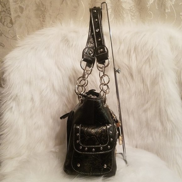 COW GIRL CONCEALED RHINESTONE BUCKLE WESTERN BAG - Picture 3 of 6
